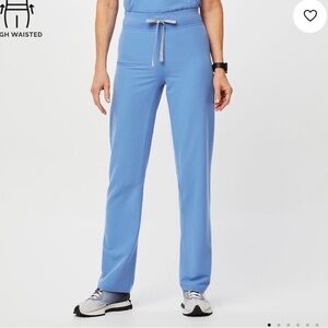 Figs High-Waist Blue Drawstring Women’s Scrub Pants